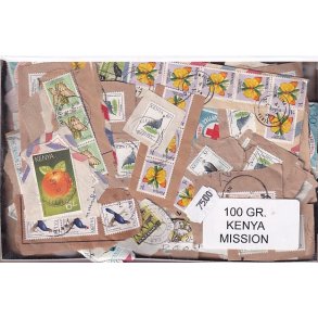 Kenya 100 g. Brevvare m. Billedm�rker.