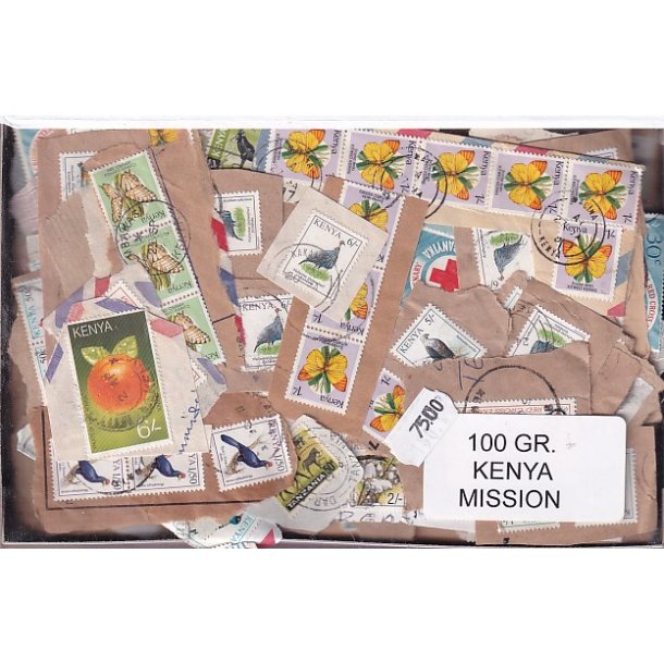 Kenya 100 g. Brevvare m. Billedm�rker.