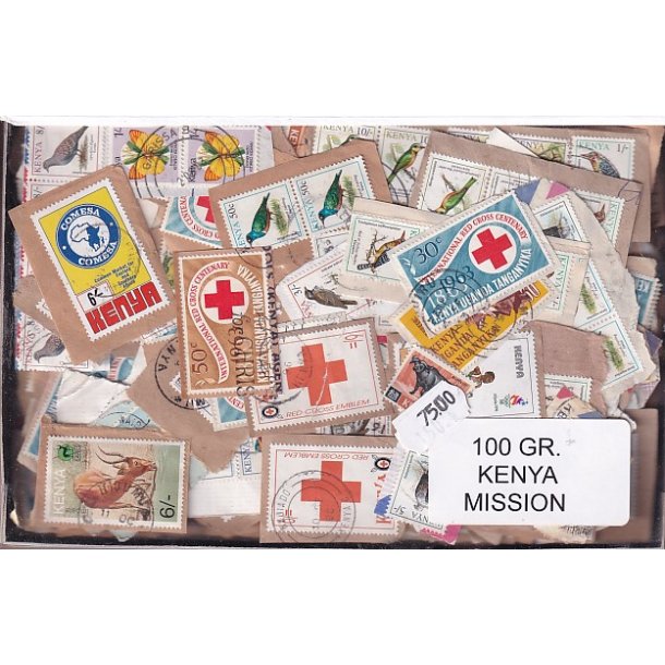 Kenya 100 g. Brevvare m. Billedm�rker.