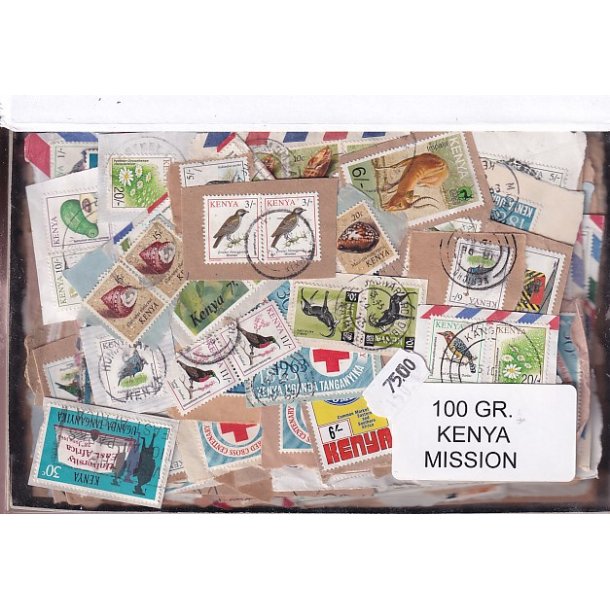 Kenya 100 g. Brevvare m. Billedm�rker.