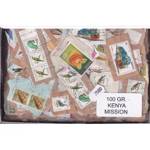 Kenya 100 g. Brevvare m. Billedm�rker.