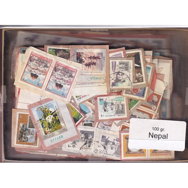 Nepal 100 g. Brevklip m. Billedm�rker
