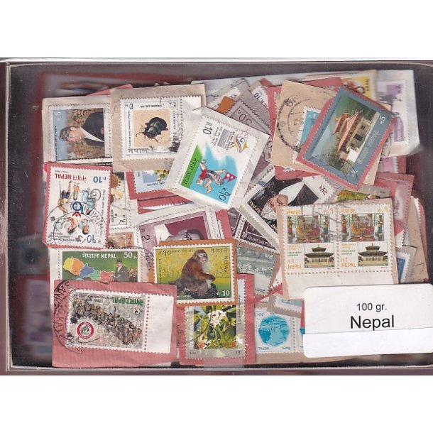 Nepal 100 g. Brevklip m. Billedm�rker