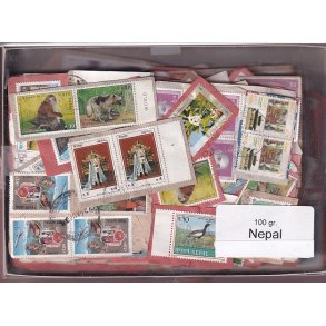 Nepal 100 g. Brevklip m. Billedm�rker