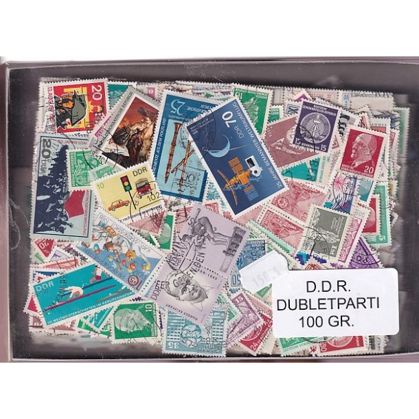 D.D.R. Dubletparti 100 gram afvaskede frimrker.