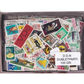 D.D.R. Dubletparti 100 gram afvaskede frimrker.