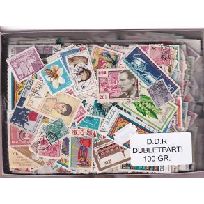 D.D.R. Dubletparti 100 gram afvaskede frimrker.