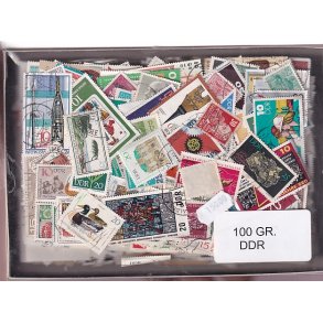 D.D.R. Dubletparti 100 gram afvaskede frimrker.