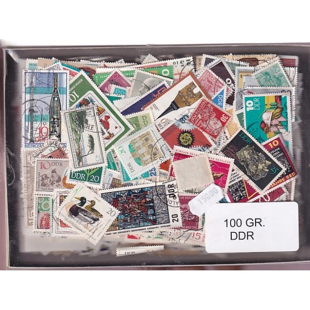 D.D.R. Dubletparti 100 gram afvaskede frimrker.