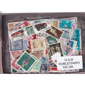 D.D.R. Dubletparti 100 gram afvaskede frimrker.