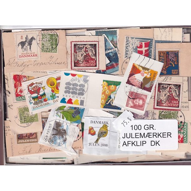 Danmark 100 g. Julem�rkeafklip.