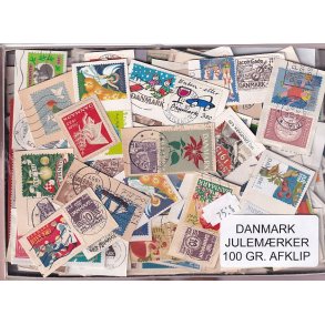 Danmark 100 g. Julem�rkeafklip.