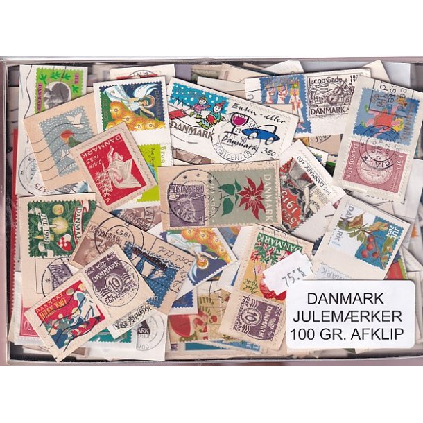 Danmark 100 g. Julem�rkeafklip.