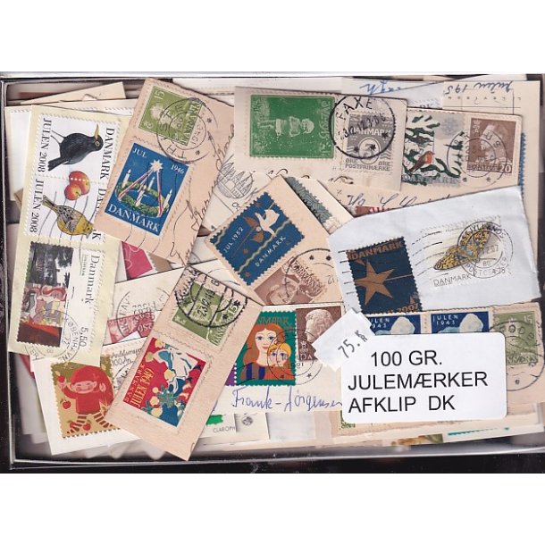 Danmark 100 g. Julem�rkeafklip.