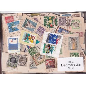 Danmark 100 g. Julem�rkeafklip.