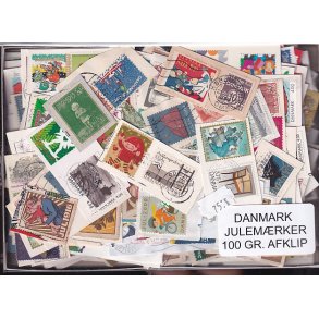 Danmark 100 g. Julem�rkeafklip.