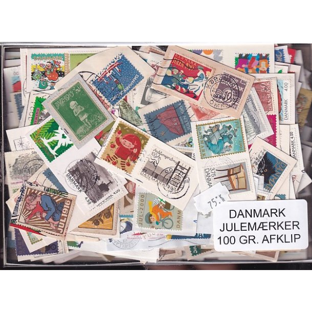 Danmark 100 g. Julem�rkeafklip.