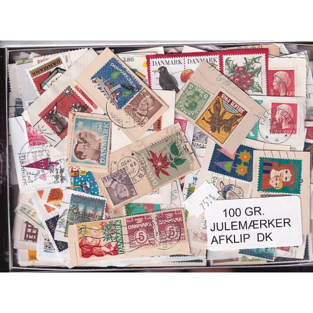 Danmark 100 g. Julem�rkeafklip.