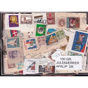 Danmark 100 g. Julem�rkeafklip.