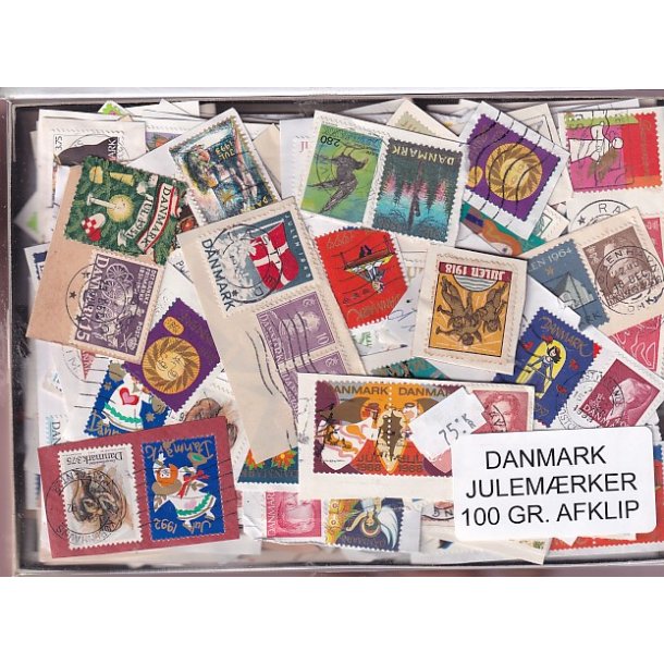 Danmark 100 g. Julem�rkeafklip.