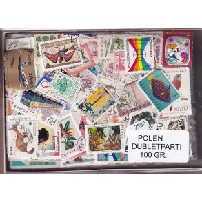 Polen Dubletparti 100 gram afvaskede frimrker.