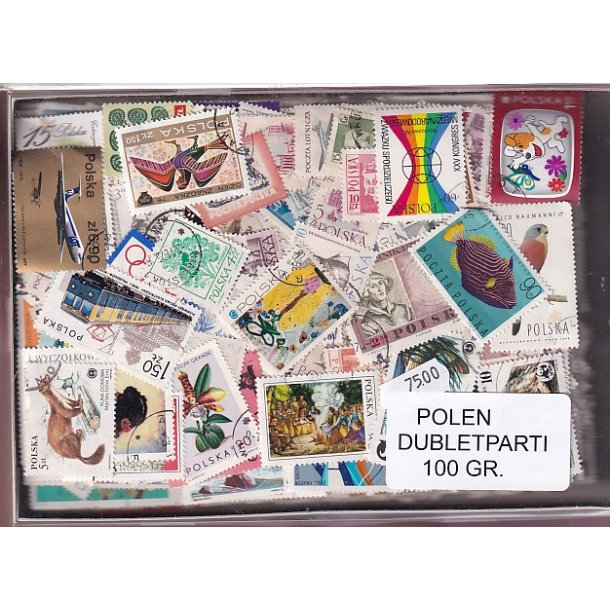 Polen Dubletparti 100 gram afvaskede frimrker.