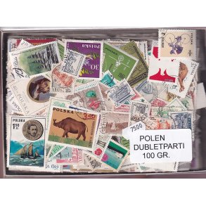 Polen Dubletparti 100 gram afvaskede frimrker.