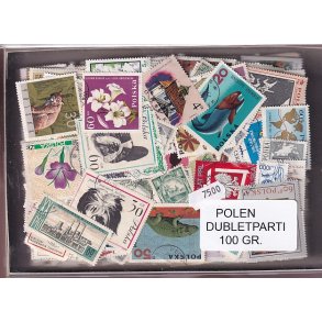 Polen Dubletparti 100 gram afvaskede frimrker.