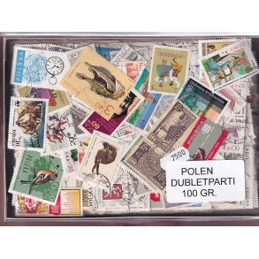 Polen Dubletparti 100 gram afvaskede frimrker.