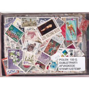 Polen Dubletparti 100 gram afvaskede frimrker.