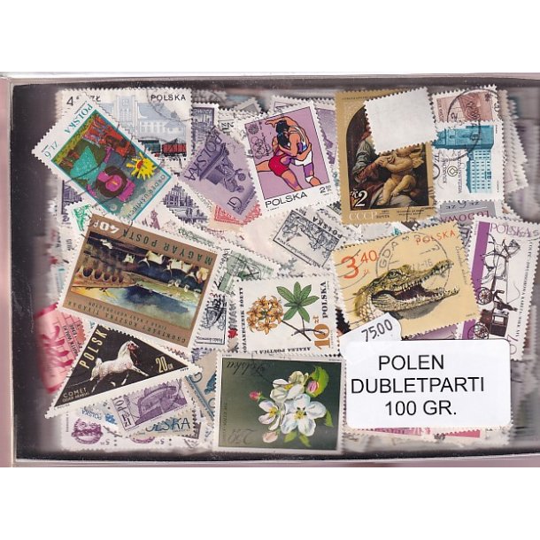 Polen Dubletparti 100 gram afvaskede frimrker.