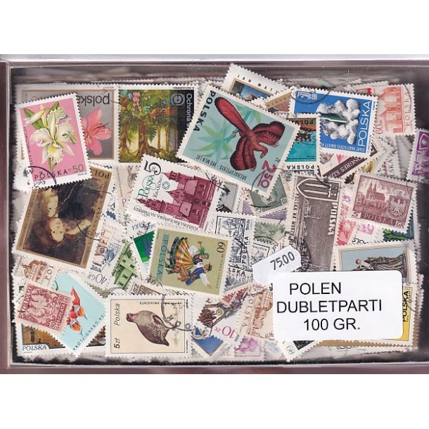 Polen Dubletparti 100 gram afvaskede frimrker.