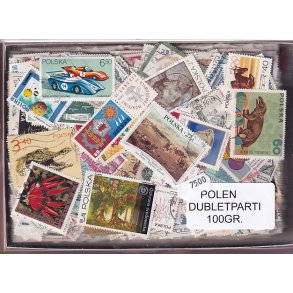 Polen Dubletparti 100 gram afvaskede frimrker.