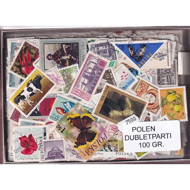 Polen Dubletparti 100 gram afvaskede frimrker.