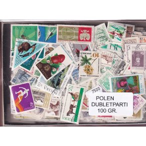 Polen Dubletparti 100 gram afvaskede frimrker.
