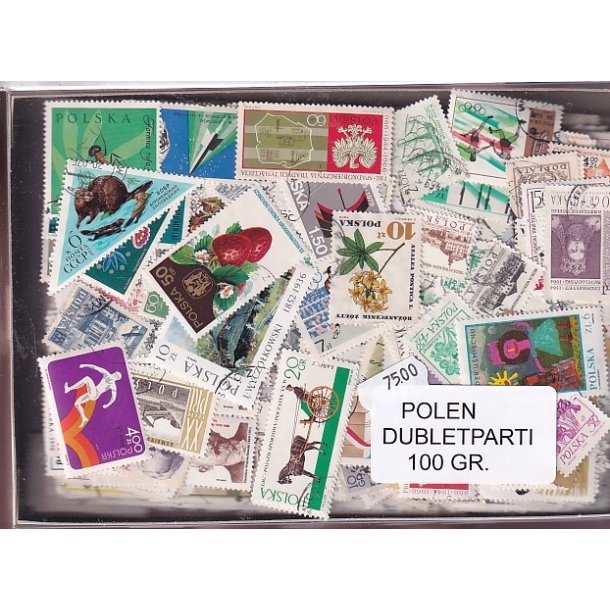 Polen Dubletparti 100 gram afvaskede frimrker.