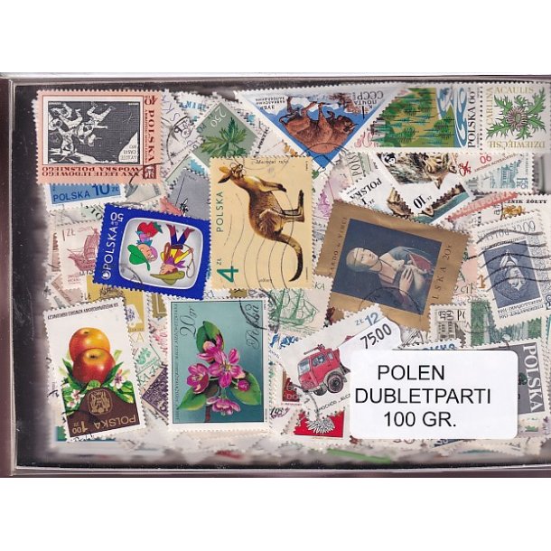 Polen Dubletparti 100 gram afvaskede frimrker.