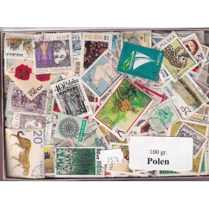 Polen Dubletparti 100 gram afvaskede frimrker.