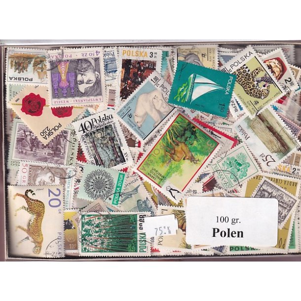 Polen Dubletparti 100 gram afvaskede frimrker.