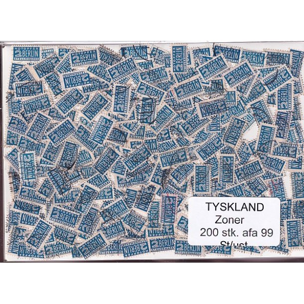 Tyskland Zoner - 200 stk. AFA nr. 99 Stemplet/ust.