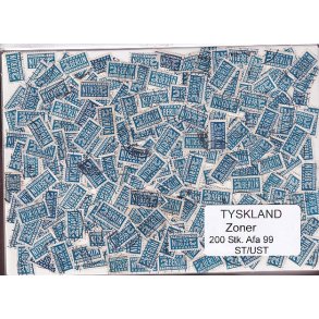 Tyskland Zoner - 200 stk. AFA nr. 99 Stemplet/ust.