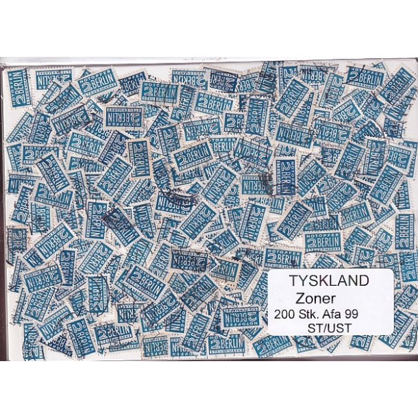 Tyskland Zoner - 200 stk. AFA nr. 99 Stemplet/ust.