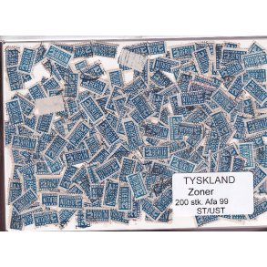Tyskland Zoner - 200 stk. AFA nr. 99 Stemplet/ust.