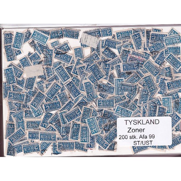 Tyskland Zoner - 200 stk. AFA nr. 99 Stemplet/ust.