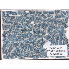 Tyskland Zoner - 200 stk. AFA nr. 99 Stemplet/ust.