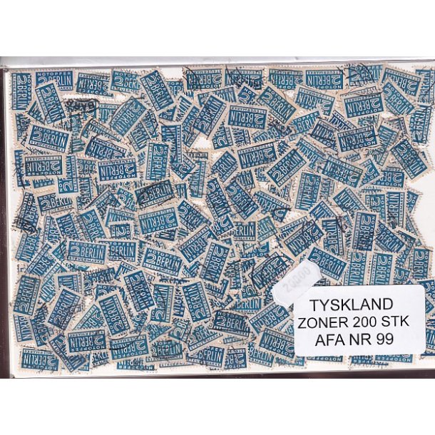 Tyskland Zoner - 200 stk. AFA nr. 99 Stemplet/ust.