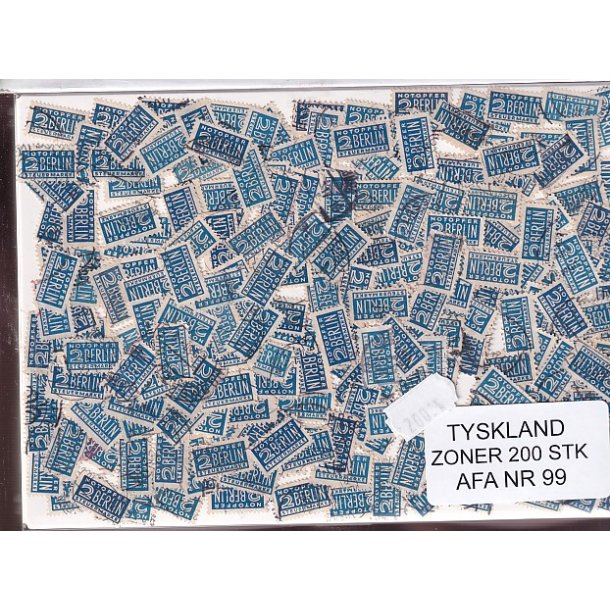 Tyskland Zoner - 200 stk. AFA nr. 99 Stemplet/ust.