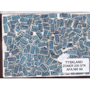 Tyskland Zoner - 200 stk. AFA nr. 99 Stemplet/ust.