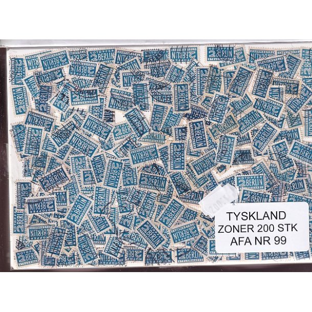 Tyskland Zoner - 200 stk. AFA nr. 99 Stemplet/ust.