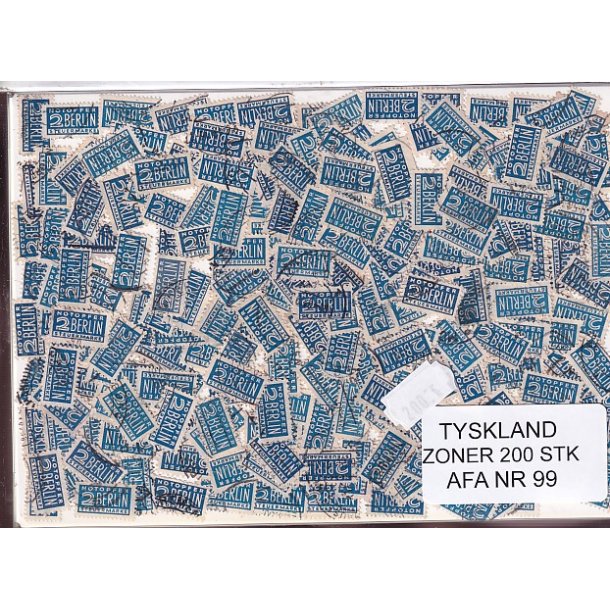 Tyskland Zoner - 200 stk. AFA nr. 99 Stemplet/ust.